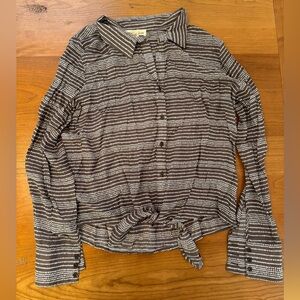 Cloth & Stone Chocolate and Cream Patterned Shirt